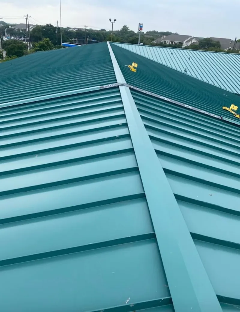 Green commercial metal roof ridge and valley for Metal Roof Repair in Statesboro